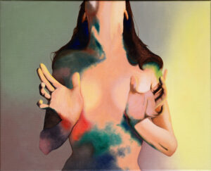 il quadro dal titolo Compassione realizzato dall'artista Deborah Guidi che partecipa al progetto Noi Vivi Arte di steelbloom raffigura un'immagine di donna tra il mistico e il sensuale. Richiama le icone sacre medievali e rinascimentali della Madonna ma rifacendosi alla lezione di Munch esprime la sua carnalità umana. I Colori sono acidi, la pelle rosa è macchiata da campiture di colore arancione e verde su uno sfondo innaturale violaceo e giallo