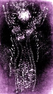 foto ottenuta sotto ingranditore in camera oscura attraverso posizionamento di polveri su carta